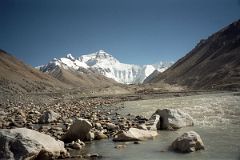 21 Stream Flowing From Rongbuk Glacier At Everest North Base Camp With Everest North Face Behind.jpg